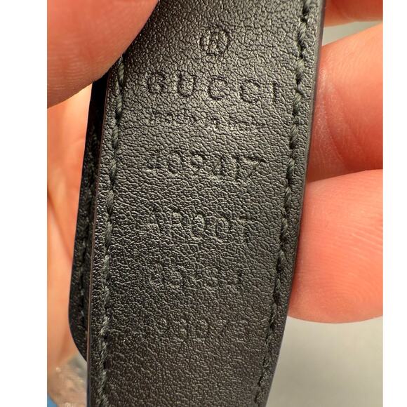 Gucci Marmont Women's Gold Black Leather Authentic Double G Buckle Belt - 39" - Picture 6 of 9